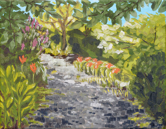 walking with flowers